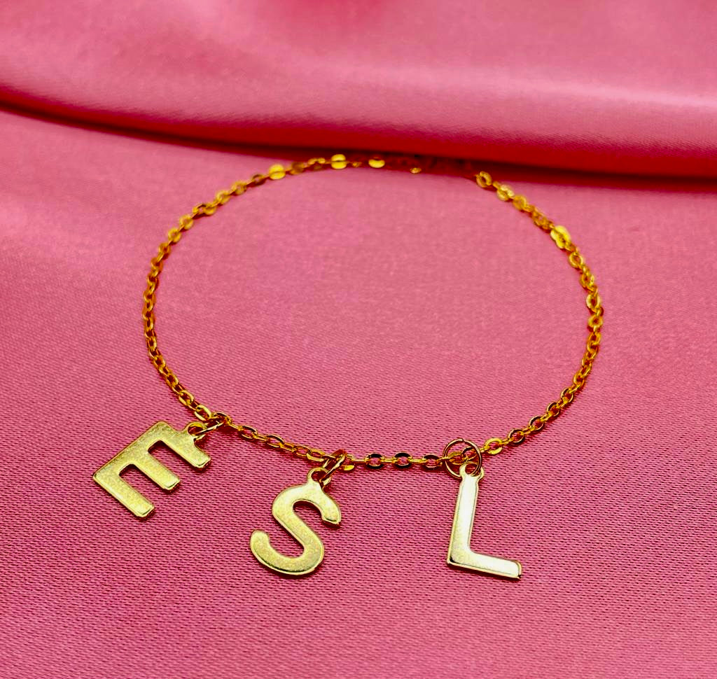 Lettre | Bracelet personnalisé en acier inoxydable