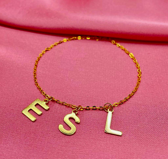 Lettre | Bracelet personnalisé en acier inoxydable